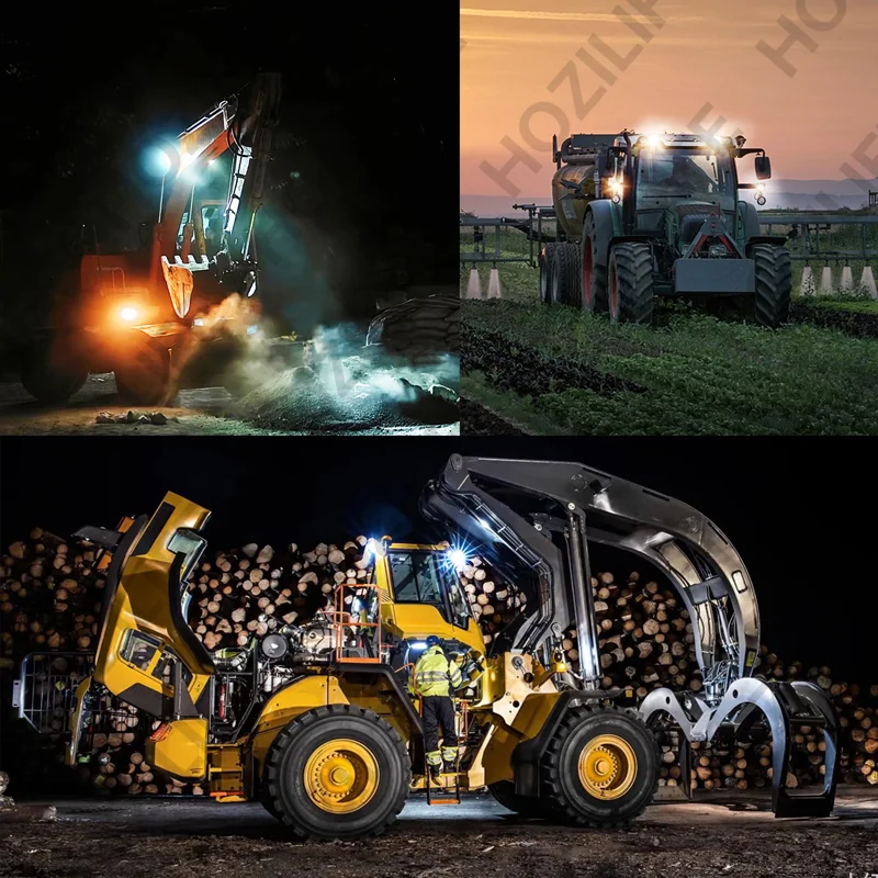 LED Tractor Work Lights, LED Work Light for Truck ATV Off Road Vehicles Equipment Boats, 6 Inch, 12000LM, 12V, 2pcs